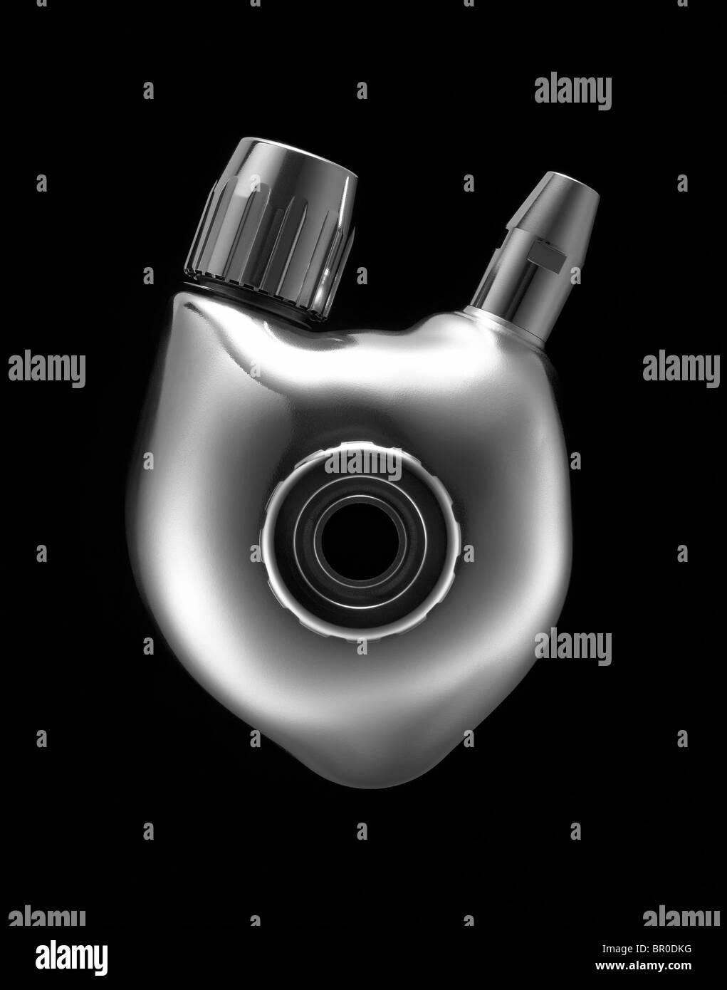 artificial heart on a black background Stock Photo