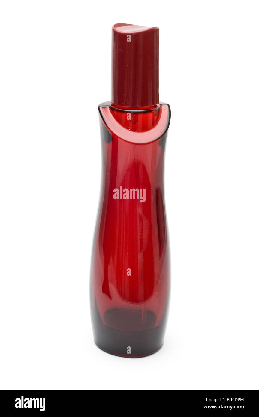 Red perfume bottle Stock Photo