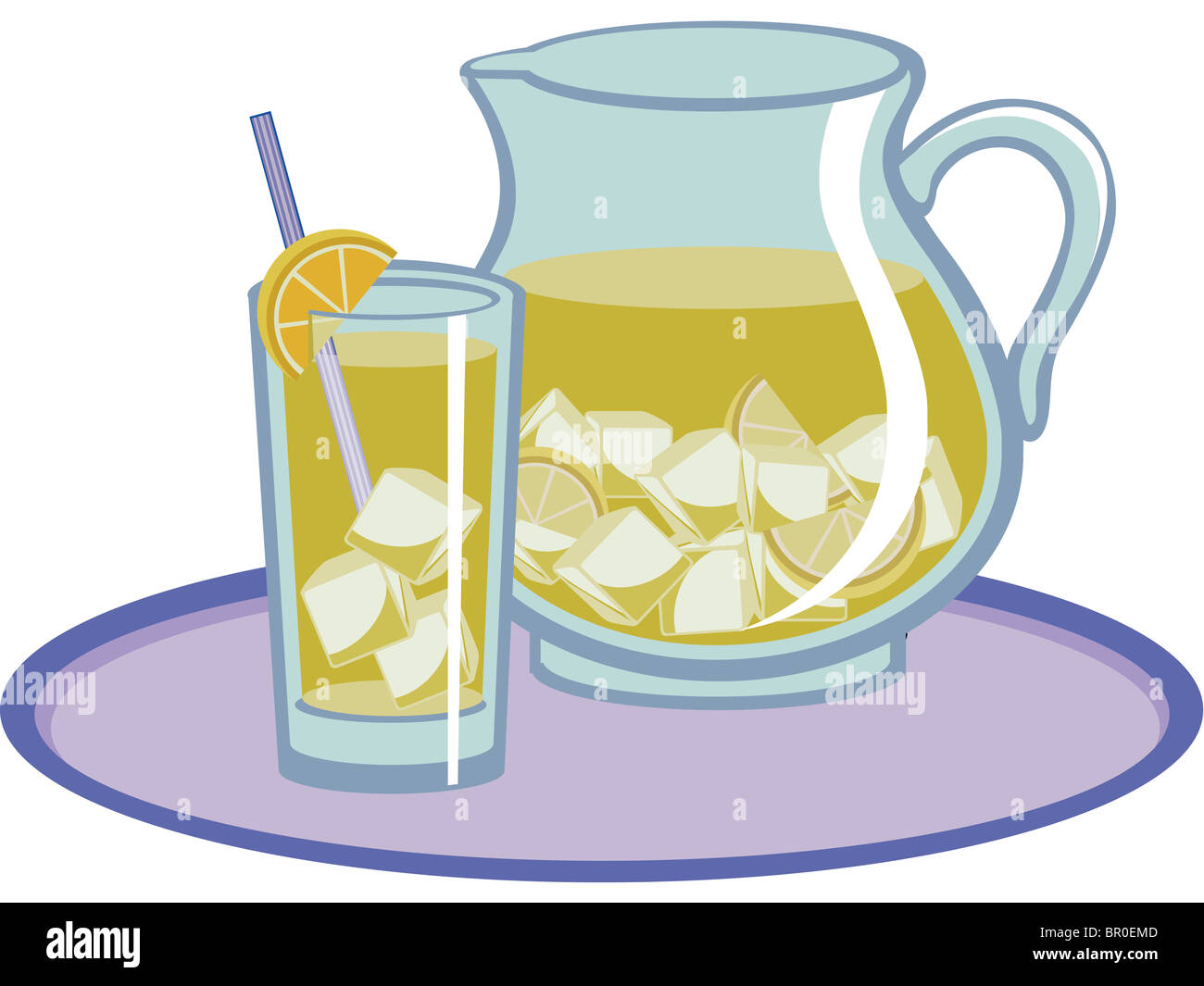 A pitcher and glass of iced tea Stock Photo - Alamy