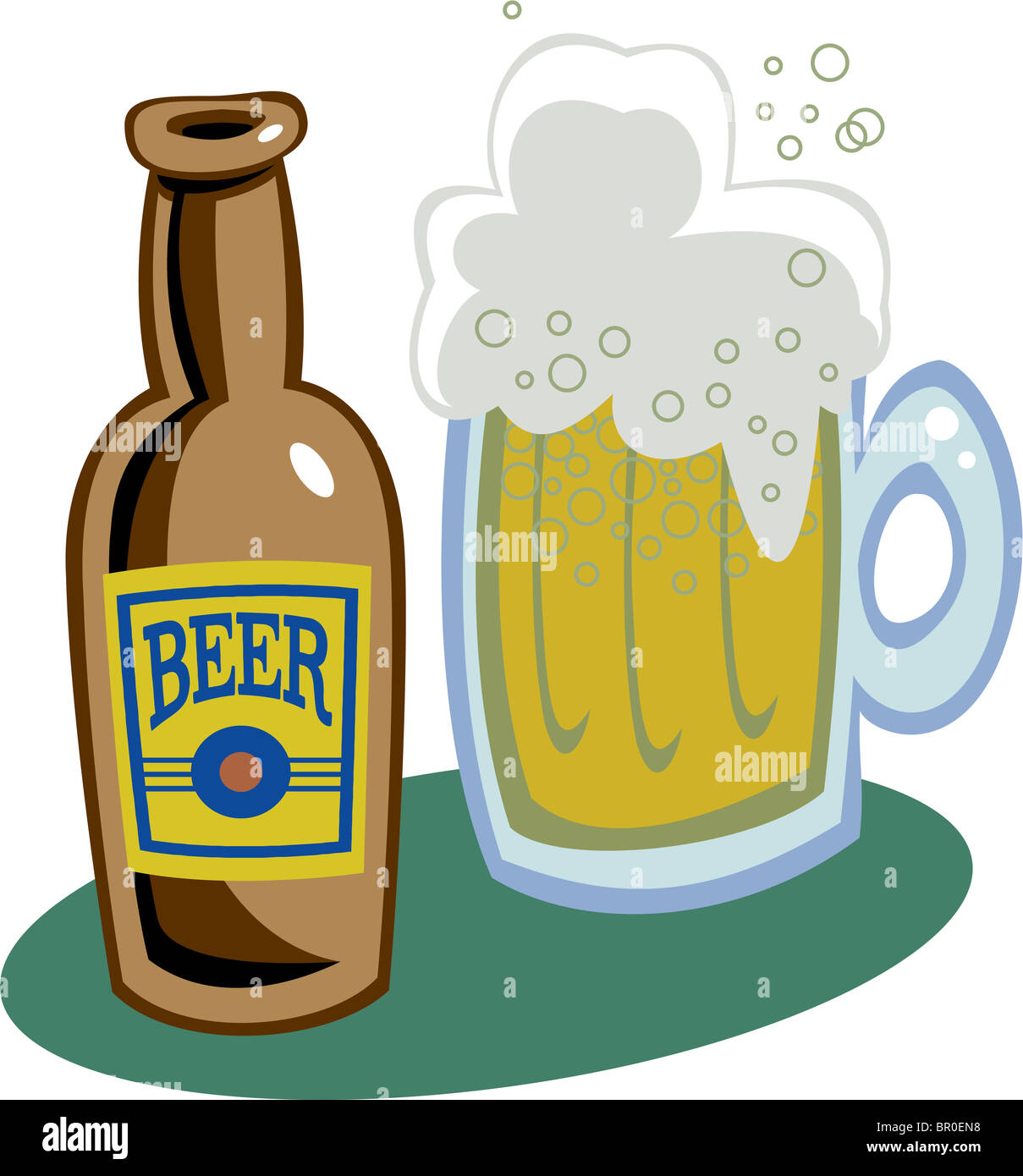 A bottle and pint of beer Stock Photo Alamy