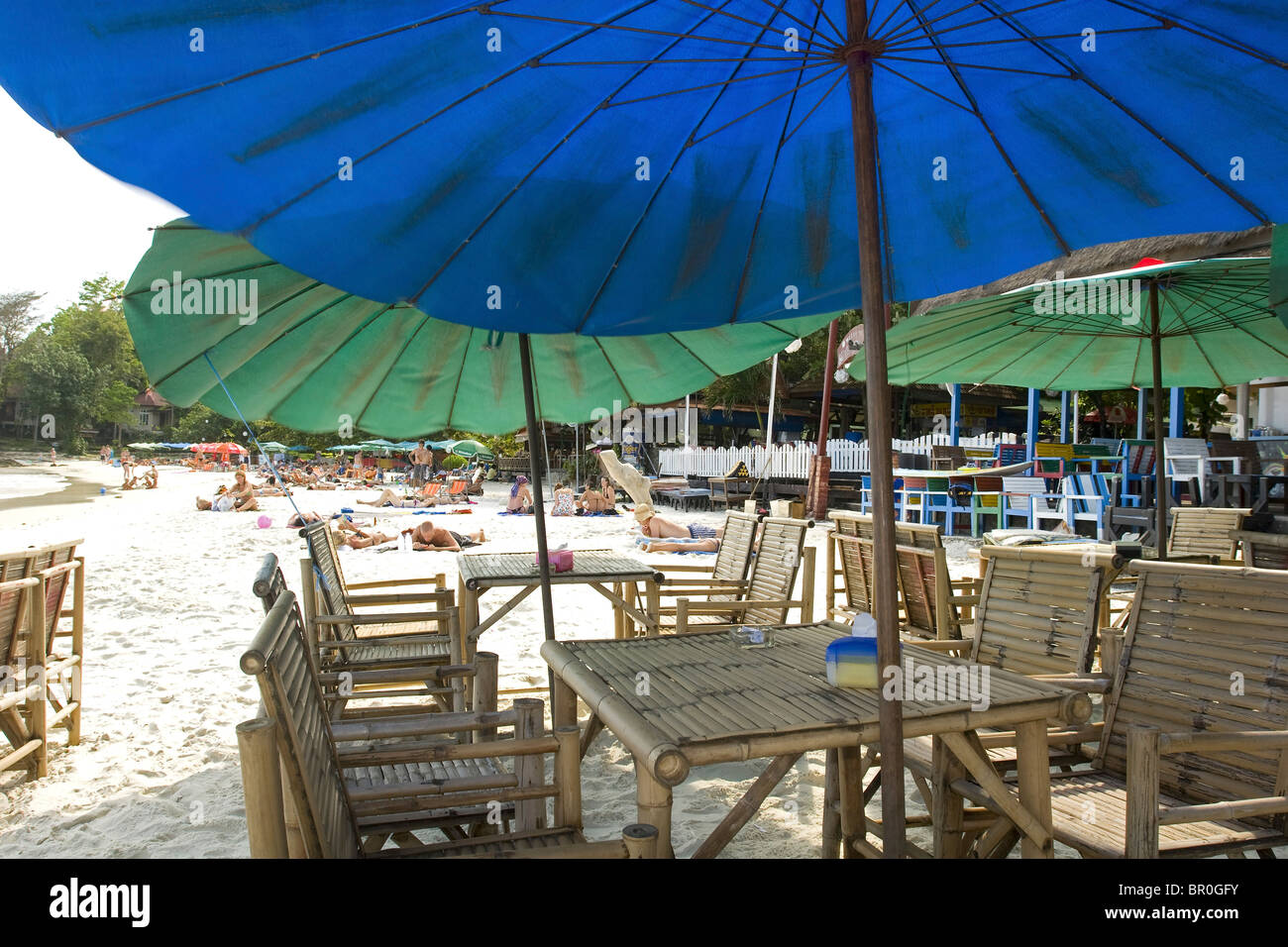 Umbrella on the beach, Kho Samet, Thailand Stock Photo