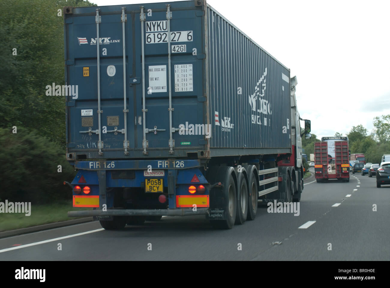 Lorry in Traffic Stock Photo
