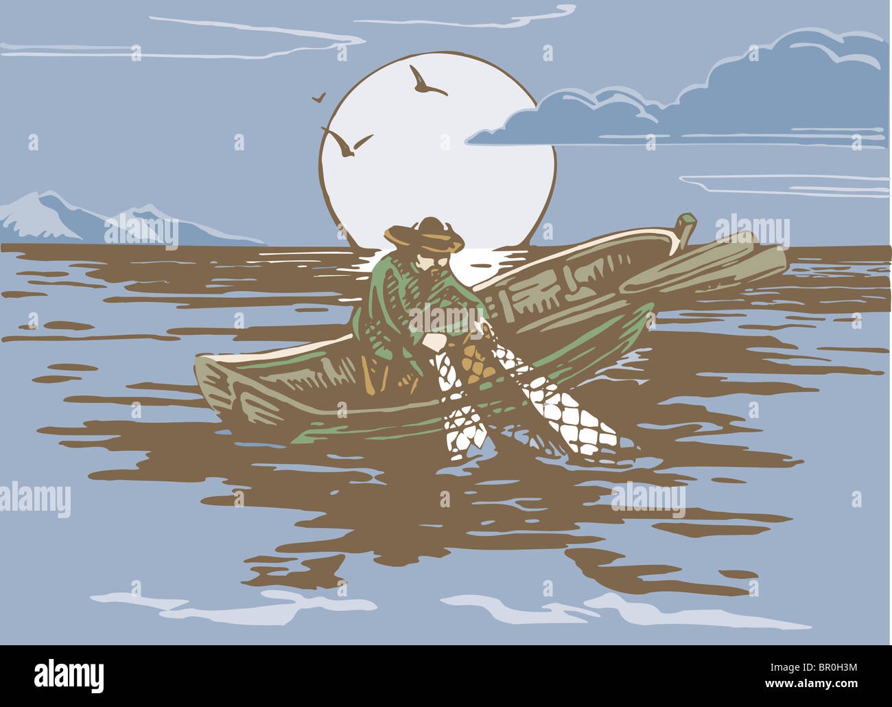 Cartoon man fishing hi-res stock photography and images - Alamy
