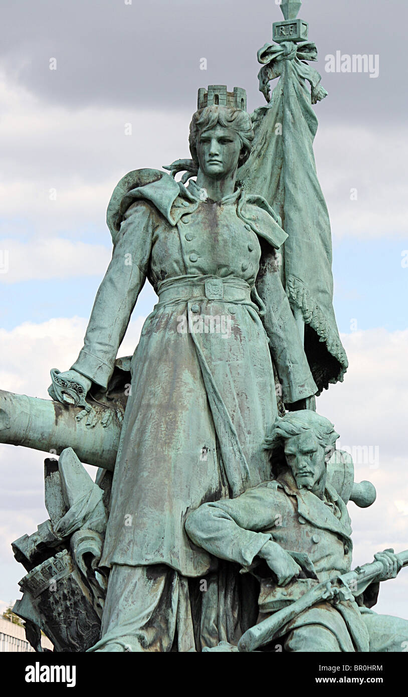 Statue 'La Défense de Paris', at La Défense, Paris. Stock Photo