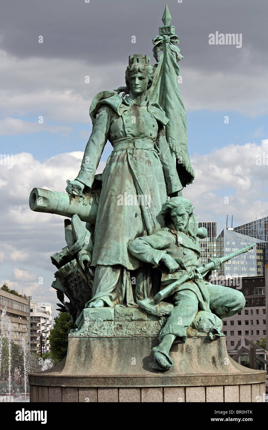 Statue 'La Défense de Paris', at La Défense, Paris. Stock Photo