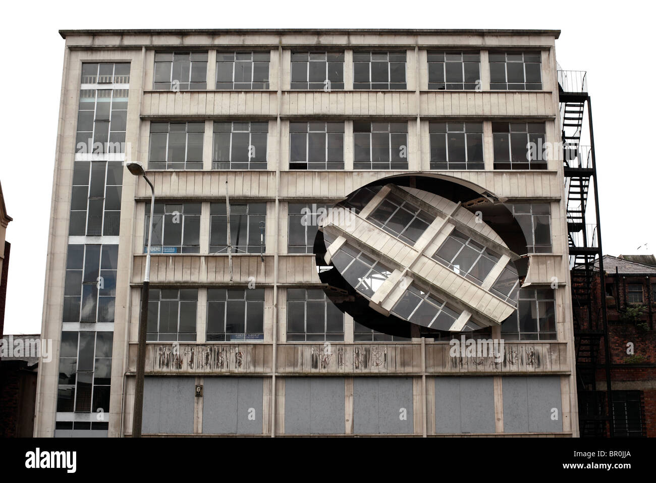 'Turning the Place Over', a sculpture by Richard Wilson in a derelict office building, Liverpool Stock Photo