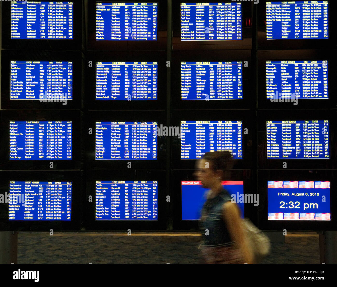 Departure notice screens, Las Vegas airport Las Vegas Nevada USA Stock Photo