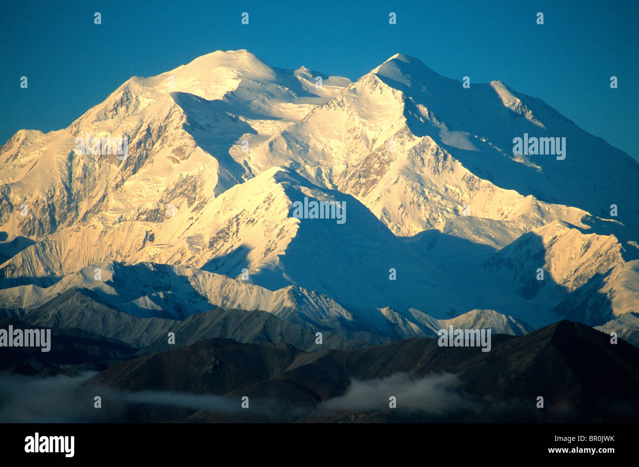 Mount McKinley (Denali) at sunrise, Denali National Park, Alaska Stock