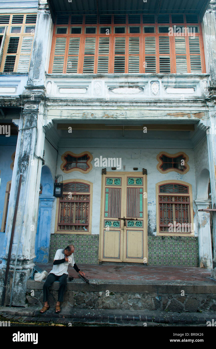 traditional Chinese house in Georgetown, Penang, Malaysia Stock Photo