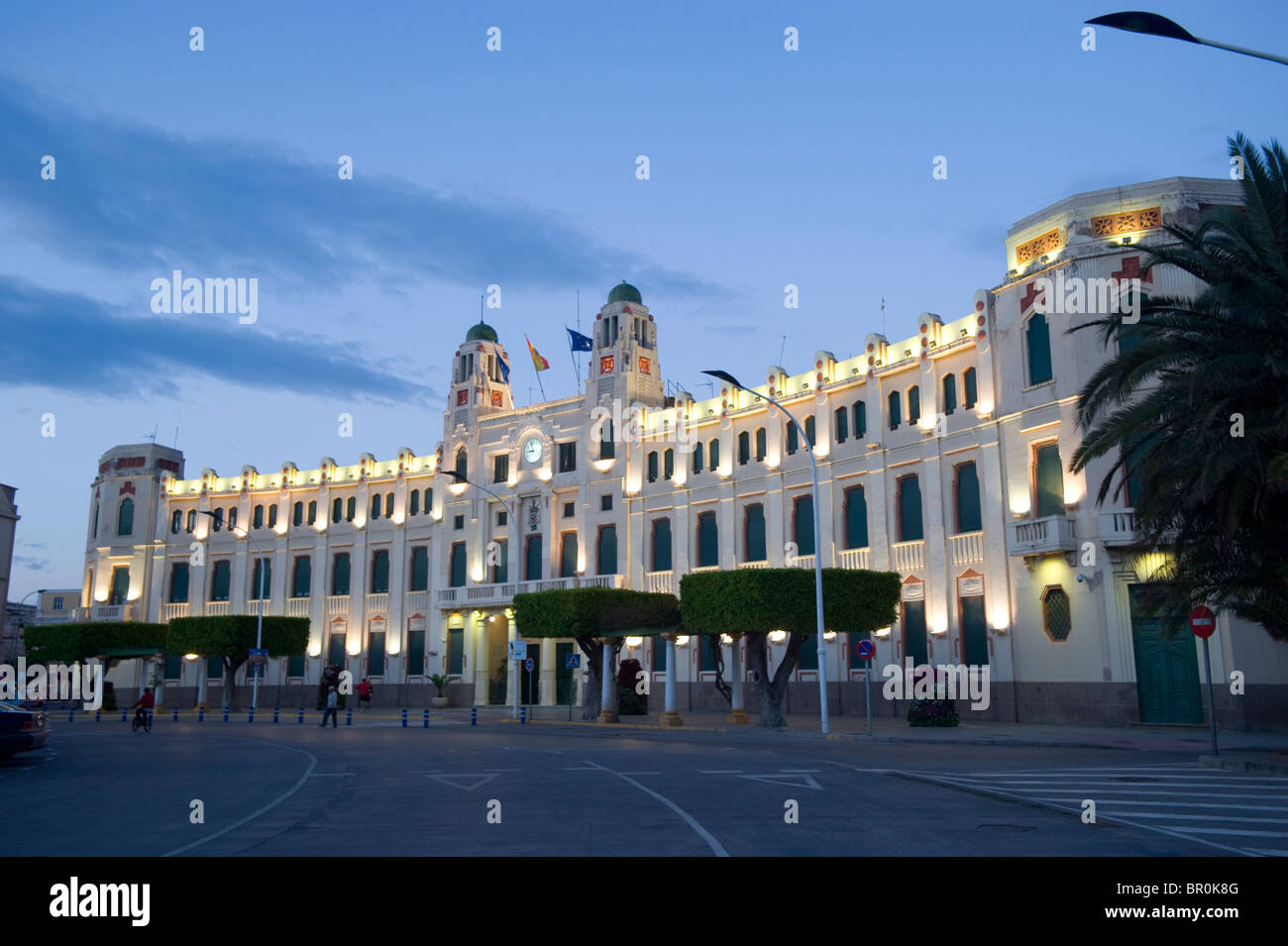 Palacio de la Asamblea ( Town Hall ) modernist building by Enrique Nieto . Plaza de España . Melilla.Spain. Stock Photo