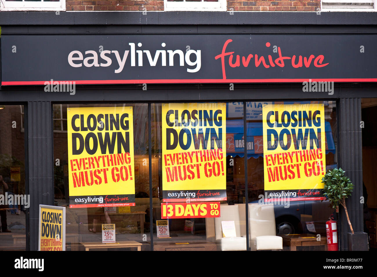 Furniture store closing down, Fitzrovia, W1, London, United Kingdom Stock Photo