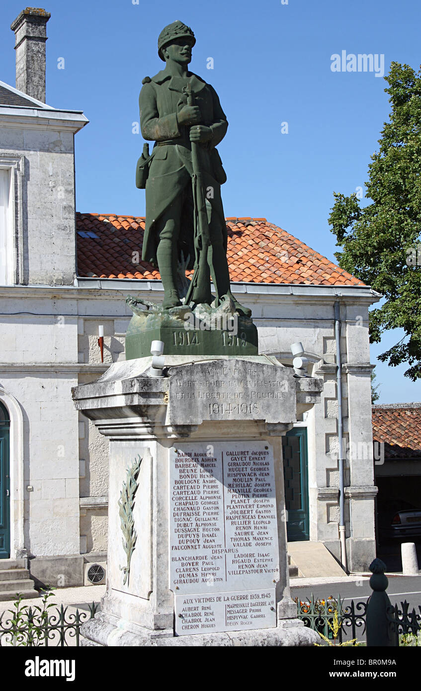 War Memorial at St Séverin, Charente, France. Stock Photo