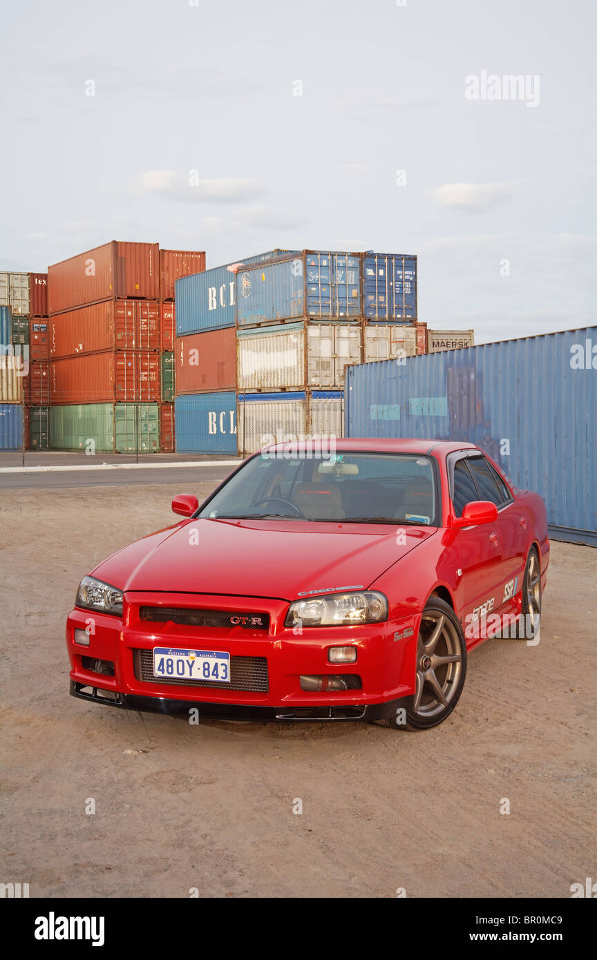 Nissan R34 Skyline 4-door car Stock Photo - Alamy