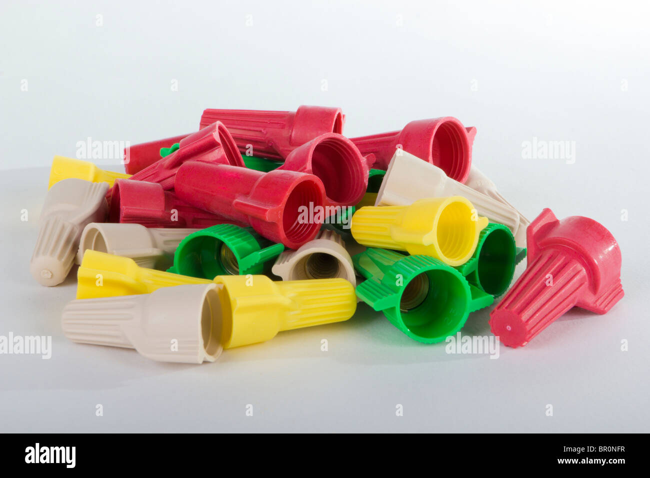 Colored wire nuts for electrical wire Stock Photo Alamy