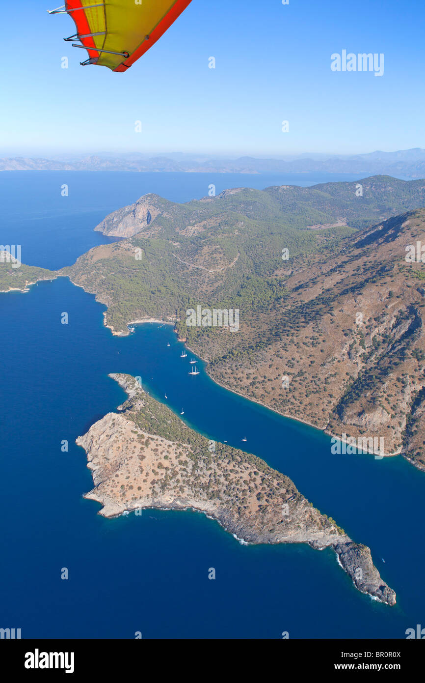 aerial photo of St Nicholas Island near Fethiye at the Turkish West
