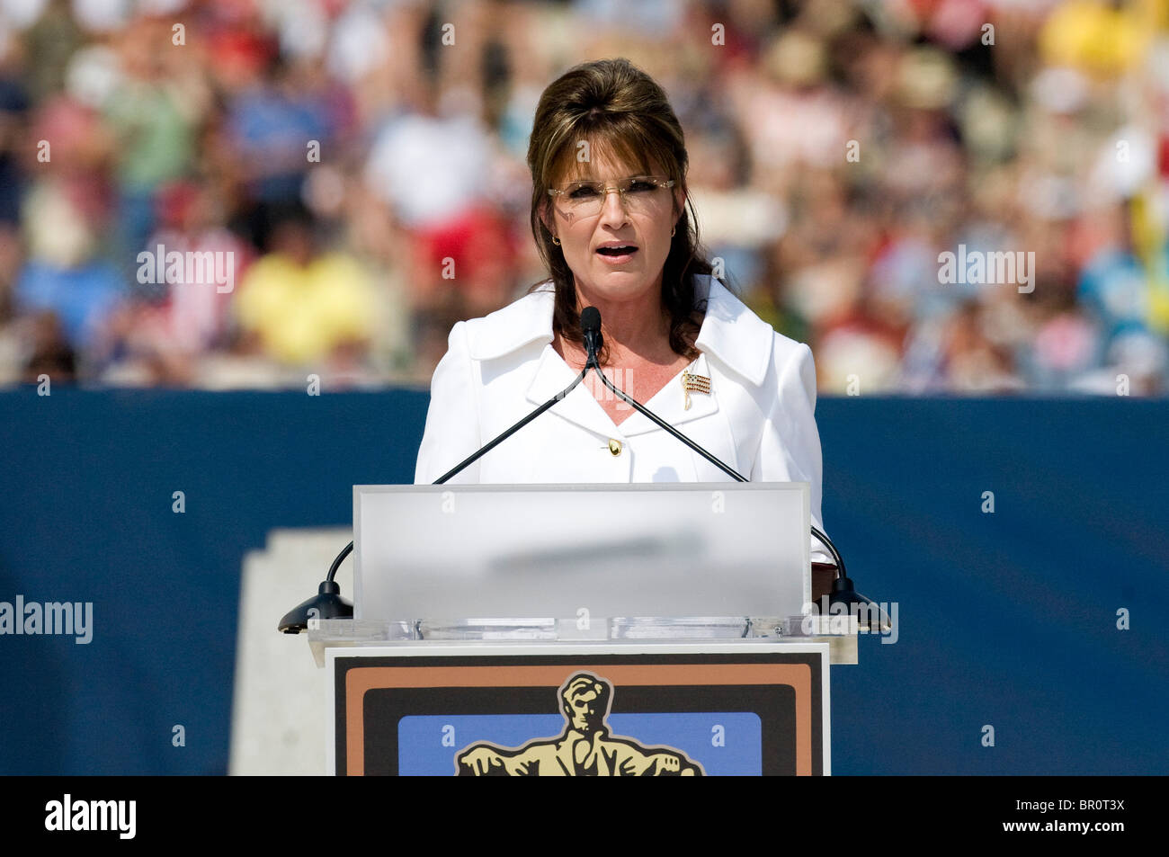 Sarah Palin at the Restoring Honor rally held at the Lincoln Memorial