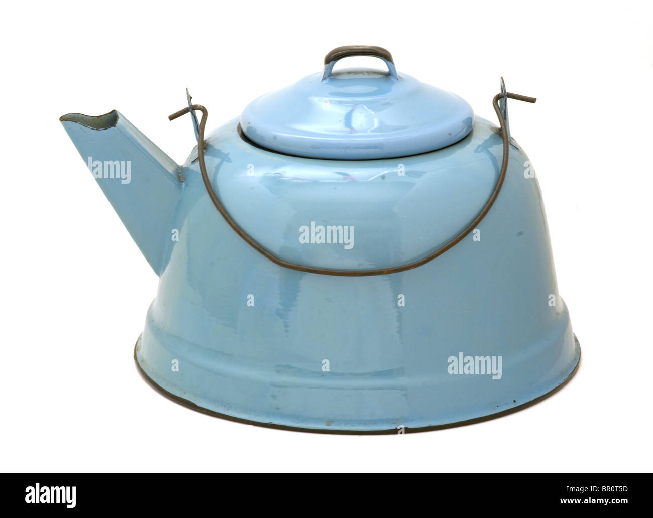 Blue Enamel Teapot, Blue Black Enamelware Tea Kettle, Small Blue Enamelware  Teapot,made in Japan, Farmhouse Decor,cottage Chic,personal Size 