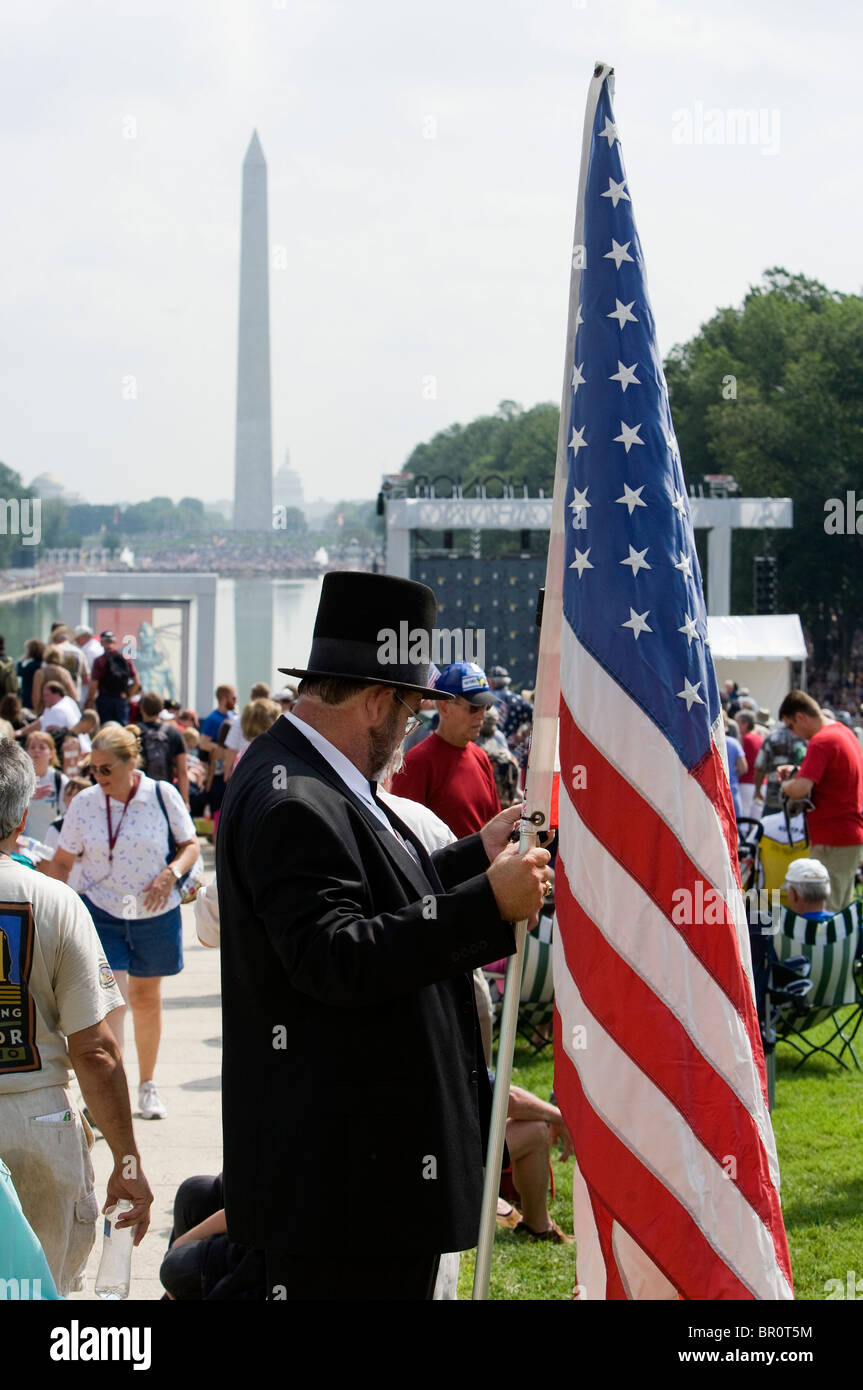 The Restoring Honor rally held at the Lincoln Memorial on the National Mall.  Stock Photo
