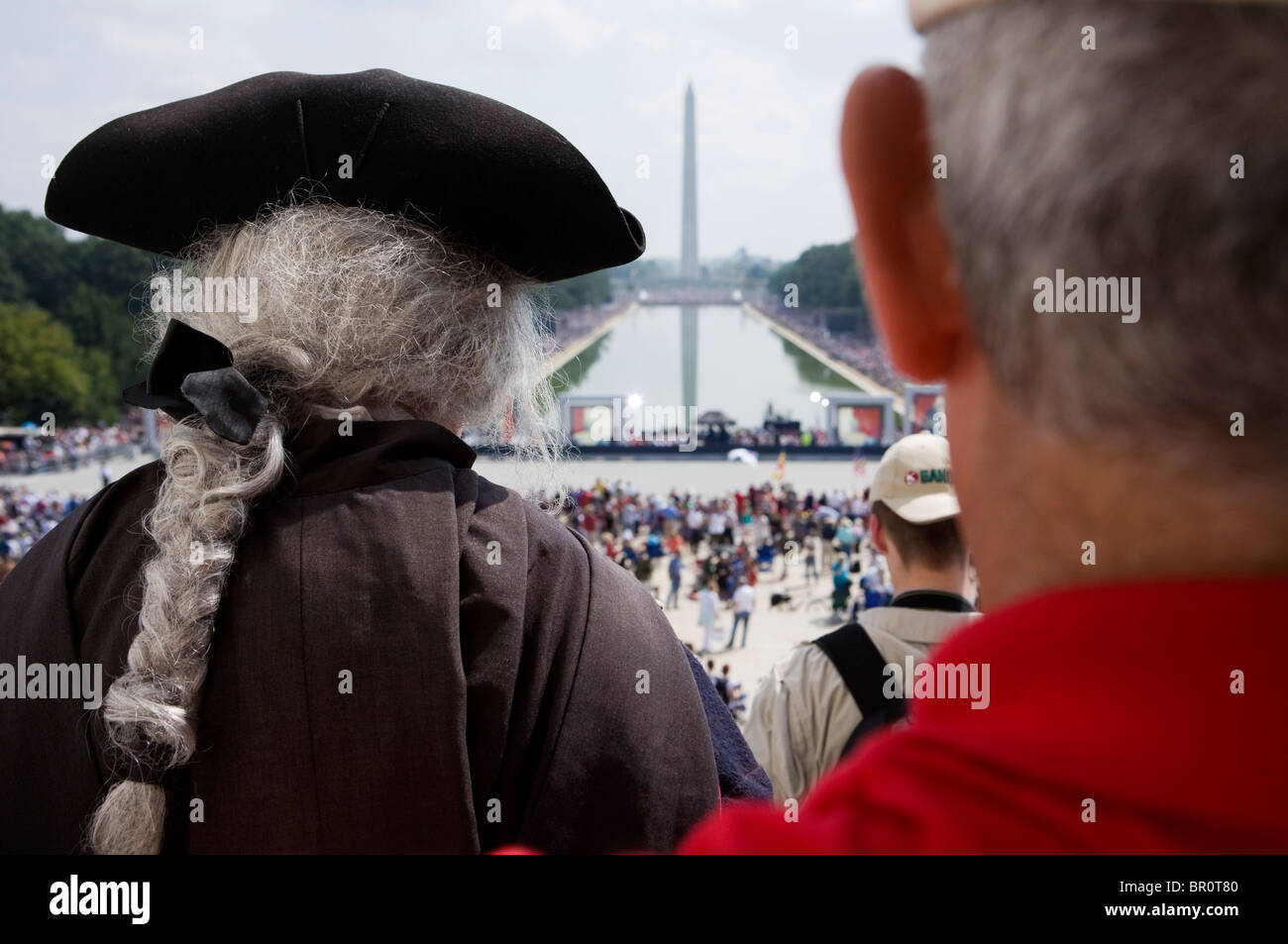 The Restoring Honor rally held at the Lincoln Memorial on the National Mall.  Stock Photo
