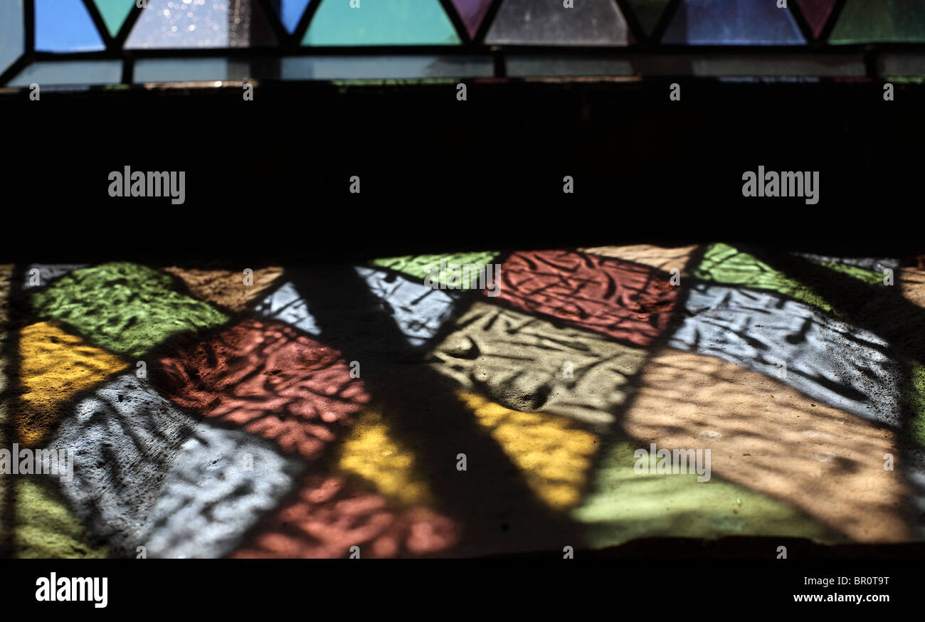 Light through colored glass Stock Photo Alamy