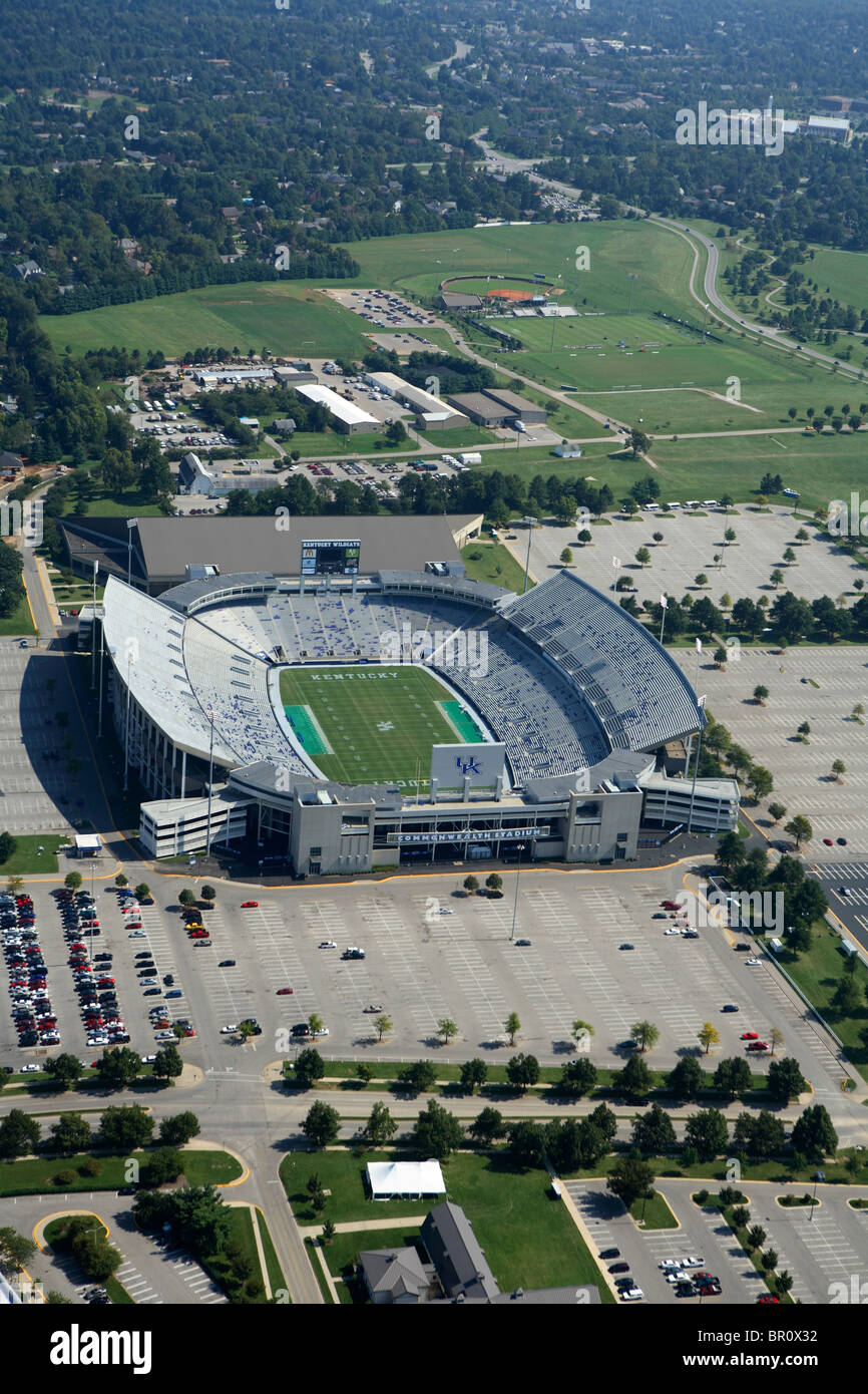 Aerial view of Commonwealth Stadium on the university of Kentucky campus in Lexington, KY. Stock Photo