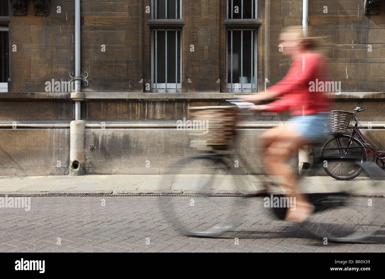 City cycling Cambridge city England Stock Photo