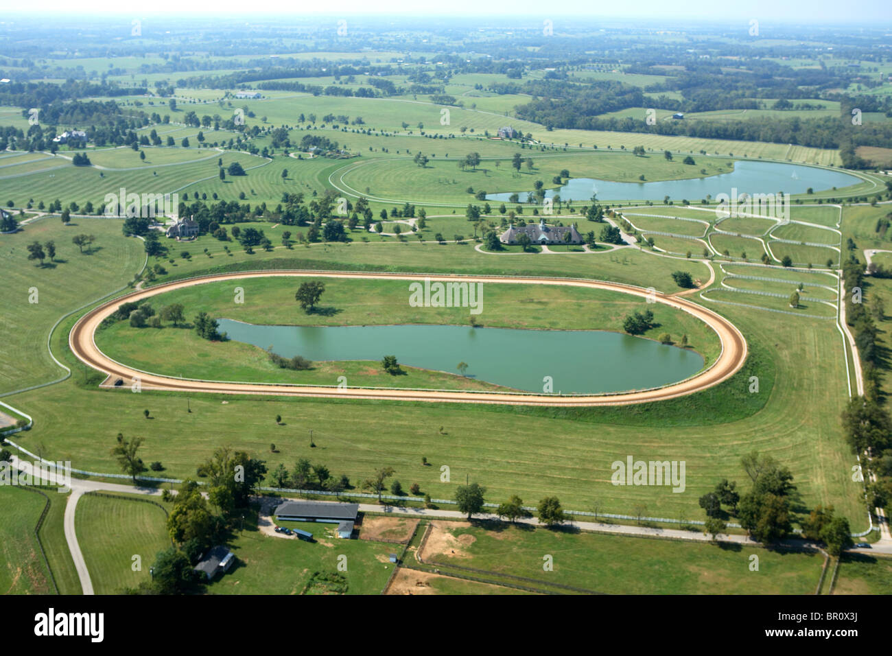 Aerial view of horse farm outside Lexington, KY Stock Photo Alamy