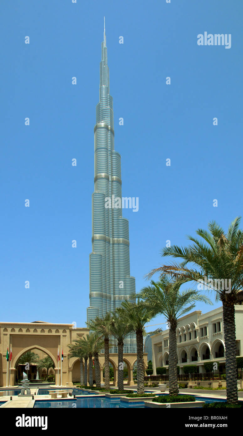 Hotel The Palace and Burj Dubai, Dubai UAE Stock Photo