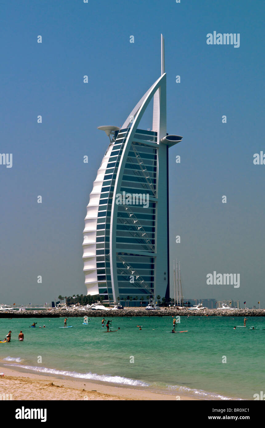 Jumeira Beach and Burj al Arab Hotel Dubai UAE Stock Photo - Alamy