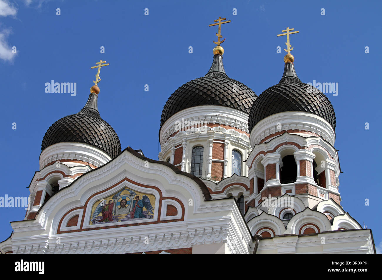 Domes of the Alexander Nevsky Cathedral in Tallinn, Estonia Stock Photo