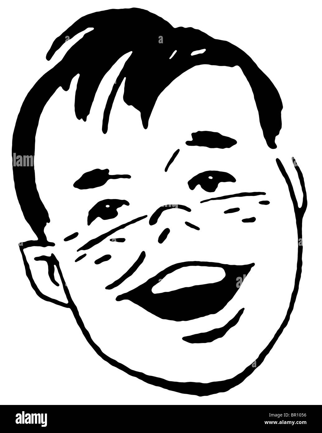 Portrait of boy laughing Stock Photo