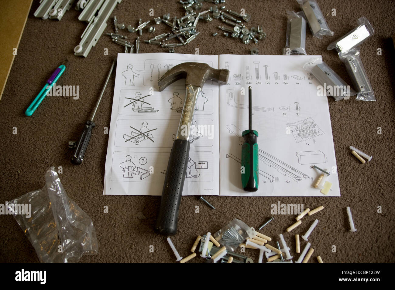 Assembling Ikea furniture Stock Photo Alamy