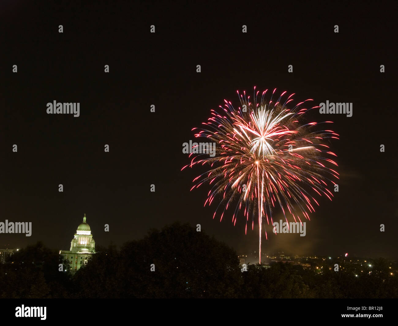 July 4th fireworks as seen in Providence, Rhode Island Stock Photo Alamy