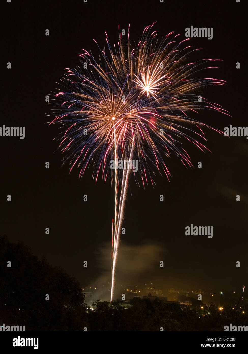 July 4th fireworks as seen in Providence, Rhode Island Stock Photo Alamy