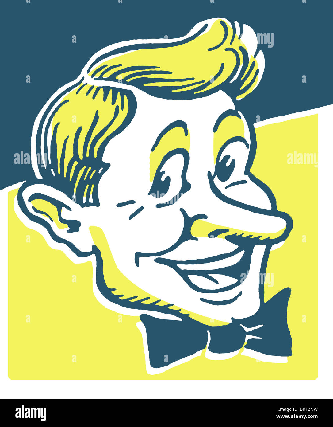 A cartoon style vintage drawing of a man Stock Photo