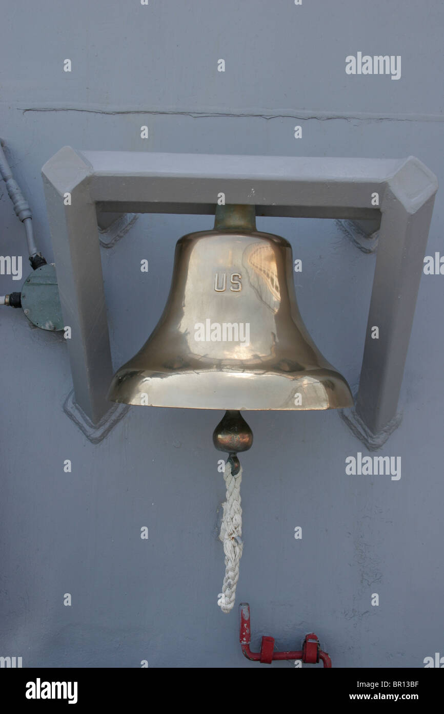 The ships bell of the USS Porter, DDG-78 Stock Photo