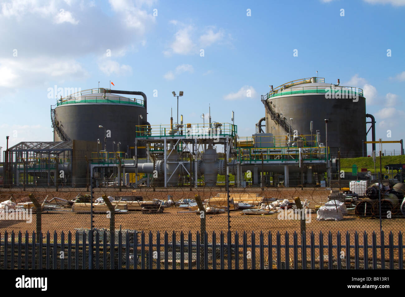 British Petroleum Storage Tanks, Forties Field North sea pipeline Stock