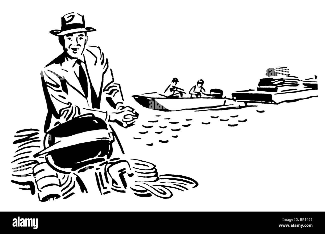 A black and white version of a vintage illustration Stock Photo - Alamy