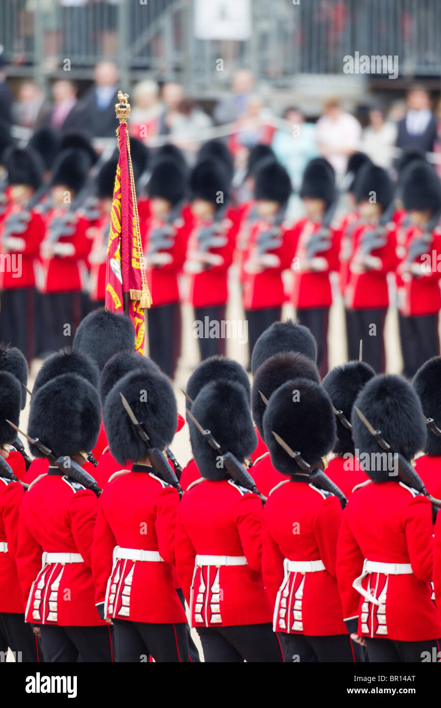 The Escort to the Colour trooping the flag. 'Trooping the Colour' 2010 Stock Photo