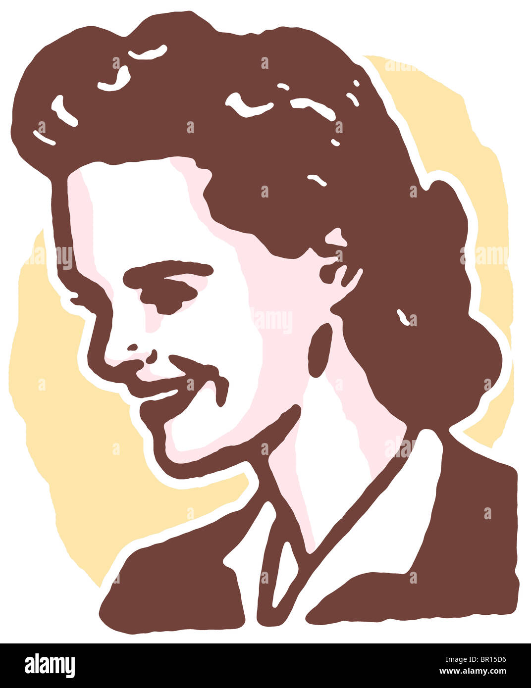 A vintage portrait illustration Stock Photo