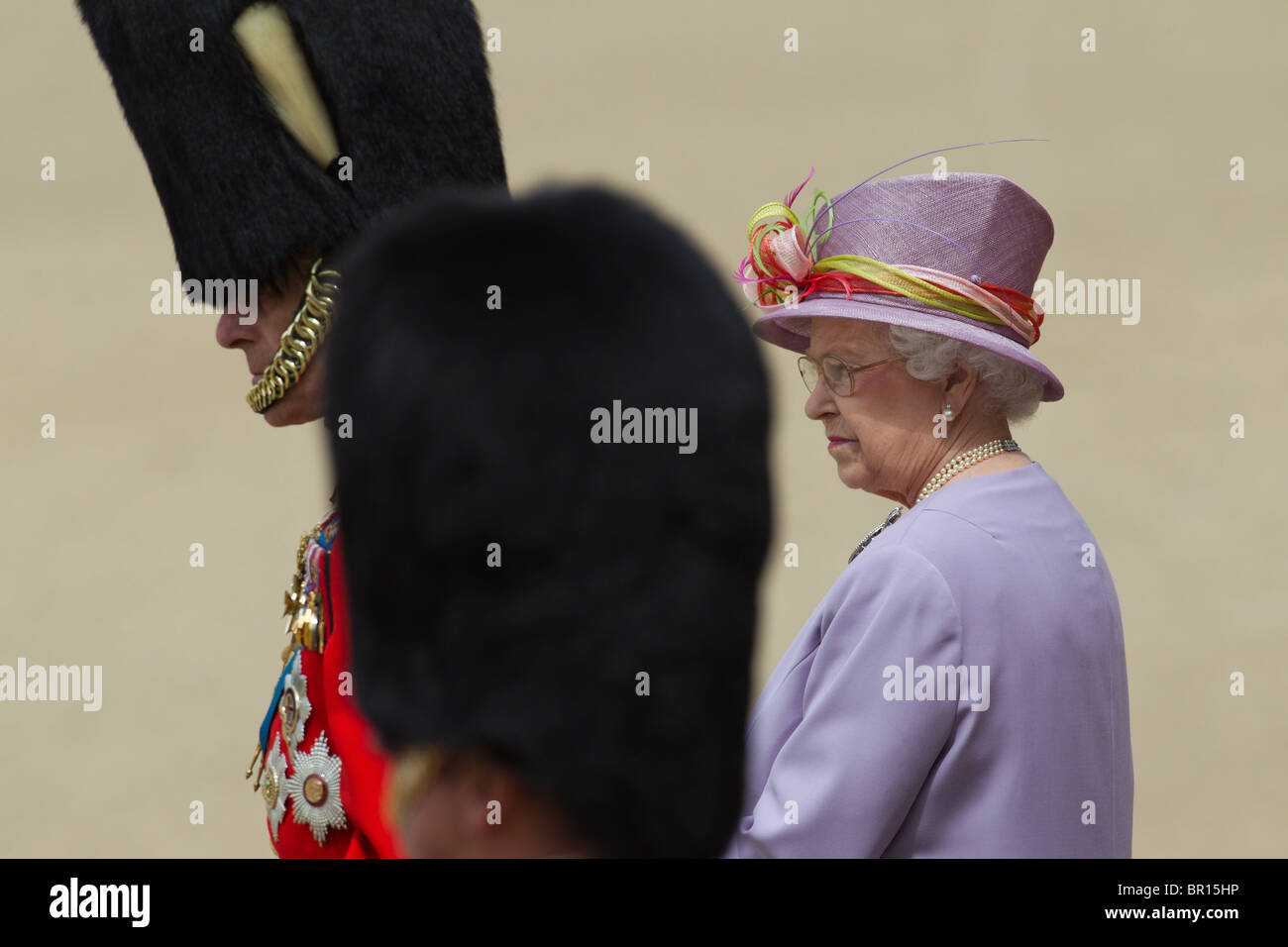 Her Majesty the Queen (and The Prince Philip). 'Topping the Colour' 2010 Stock Photo