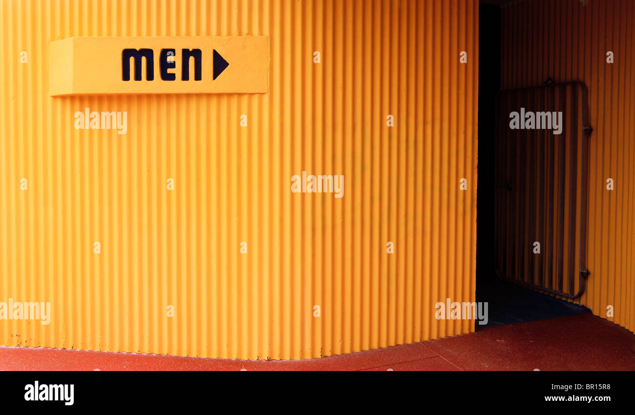 Exterior of men's toilets. Stock Photo