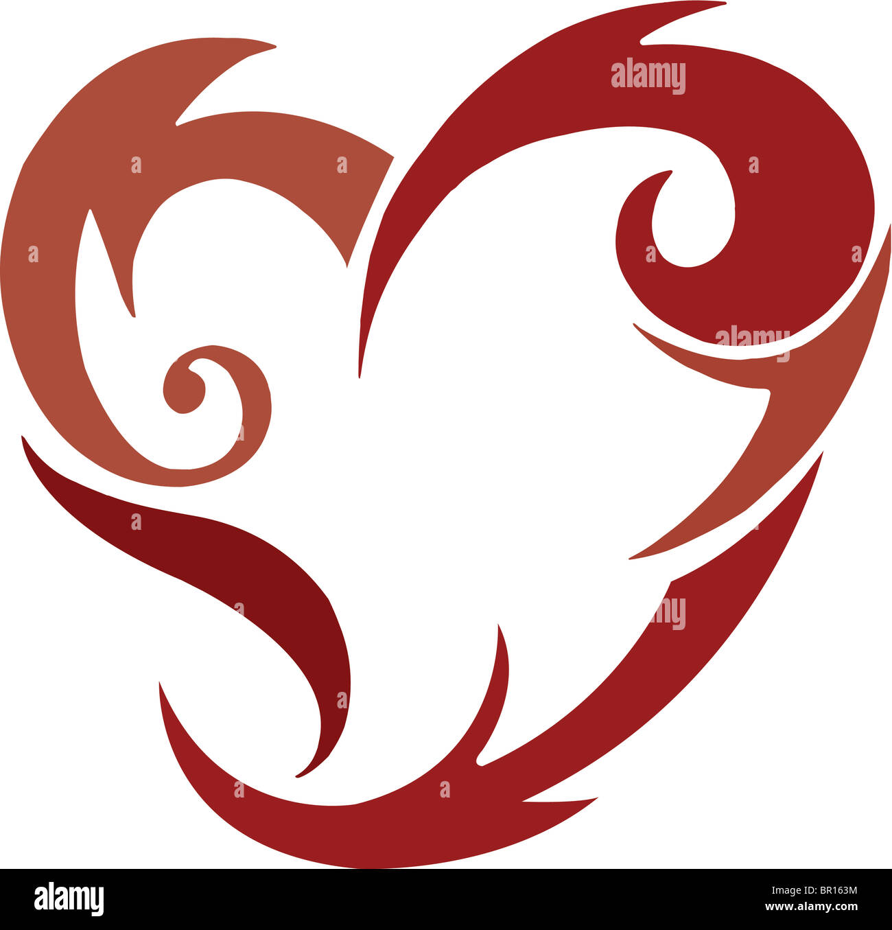 A tribal stencil of a heart Stock Photo - Alamy