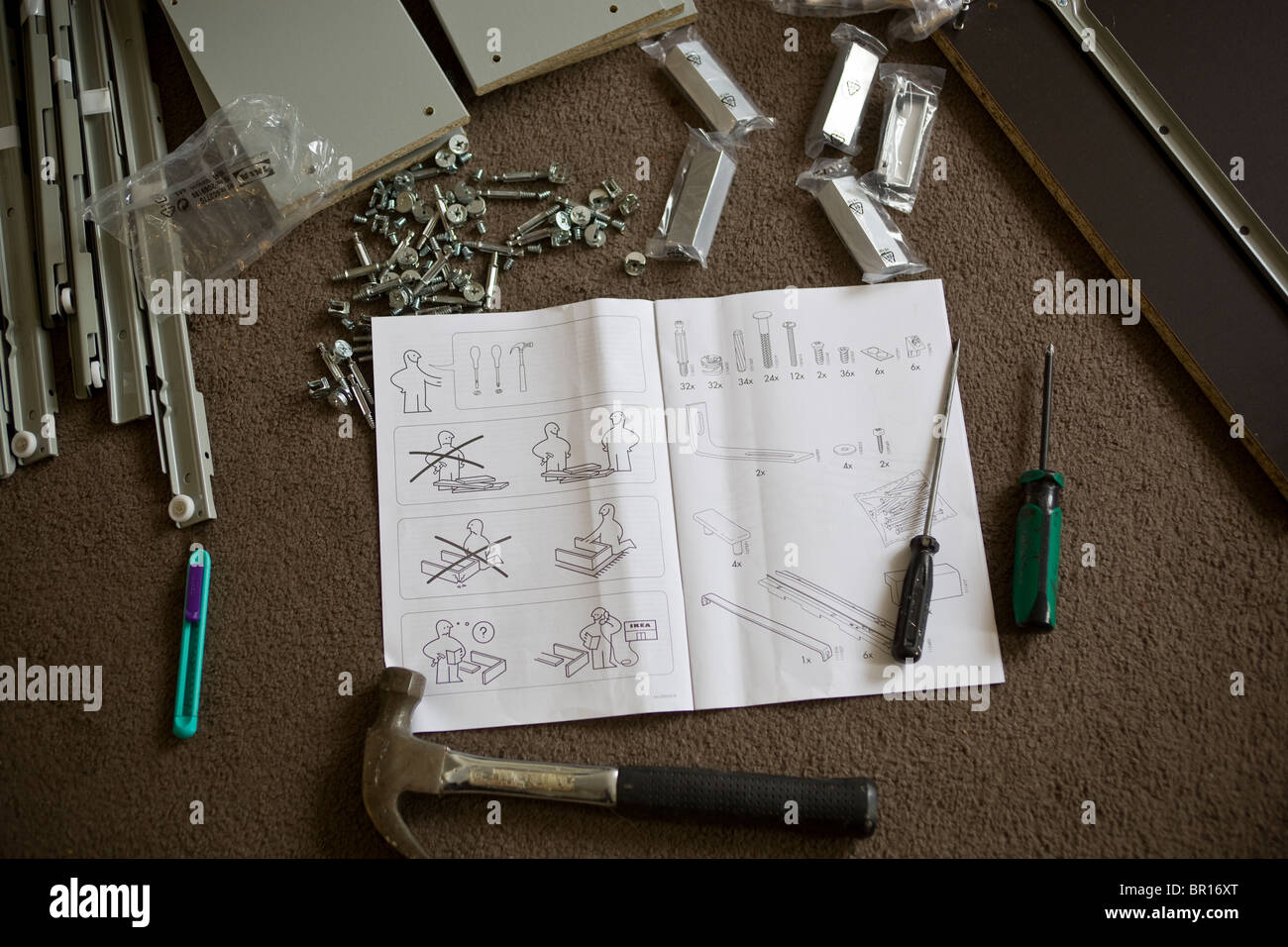 Assembling Ikea Furniture Stock Photo Alamy