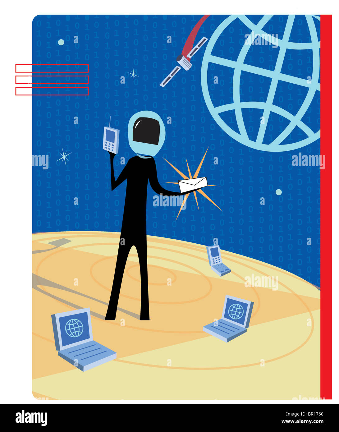 An astronaut receiving signals from space Stock Photo Alamy