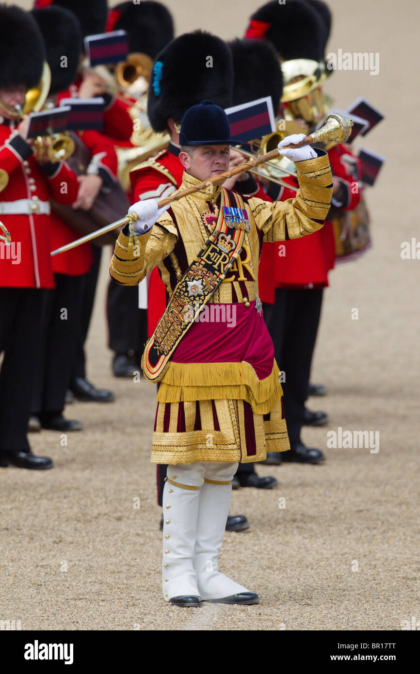 Drum Major and musicians of the Massed Bands. "Trooping the Colour