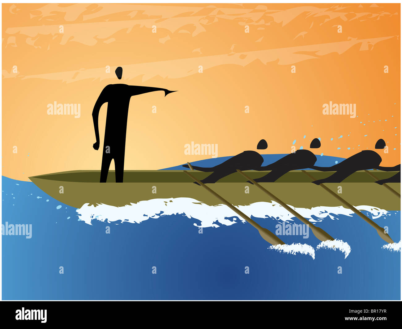 A coxswain at the head of a boat Stock Photo Alamy