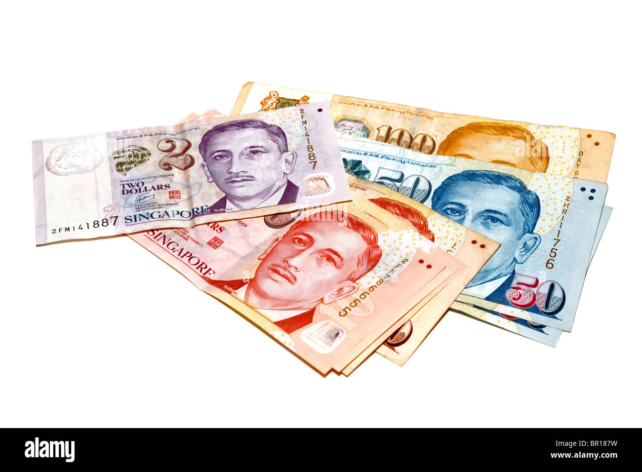 Singapore banknotes in various denominations Stock Photo