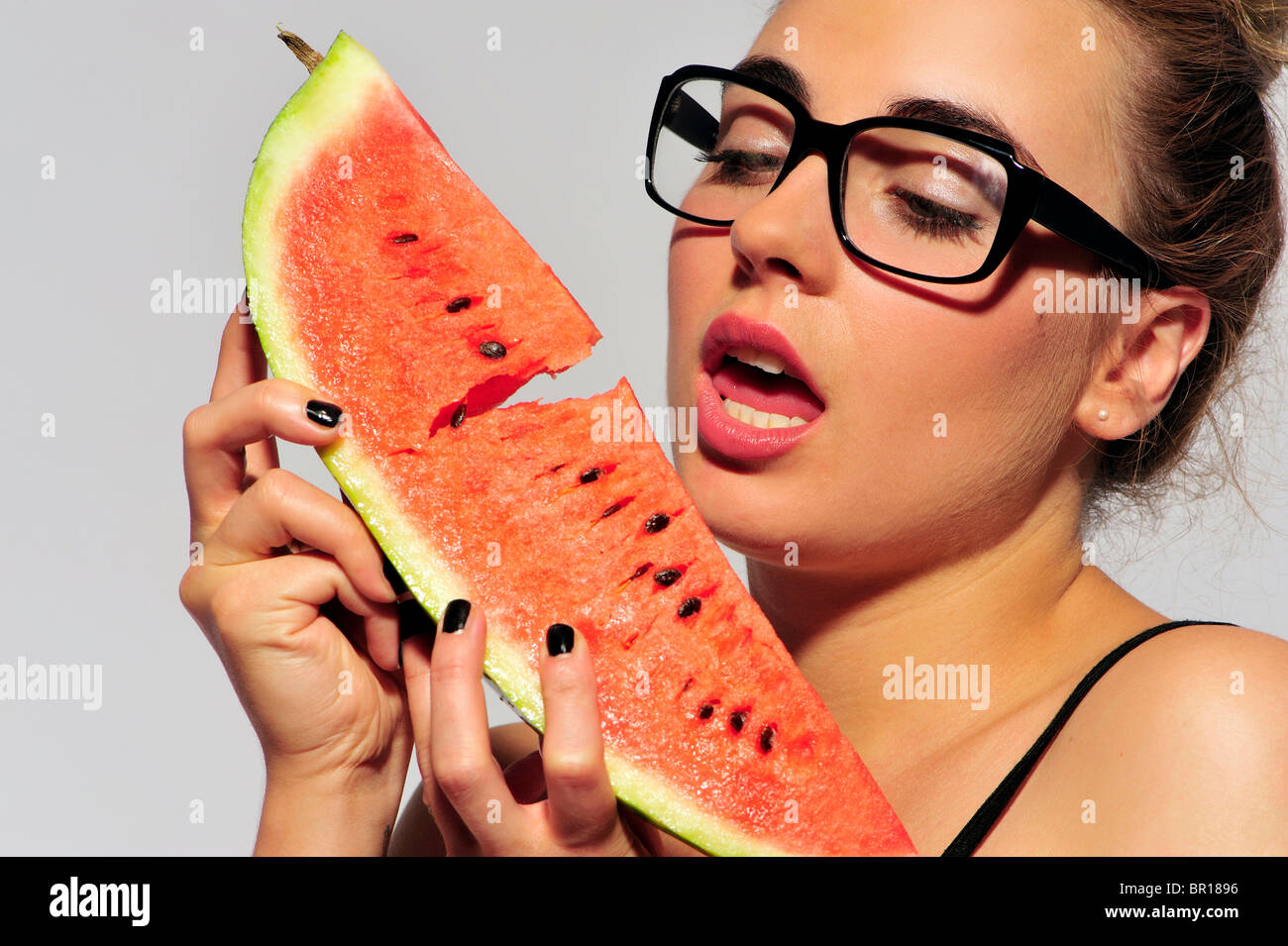 Melon Munching stock image. Image of eating, licking, amusing - 8013381