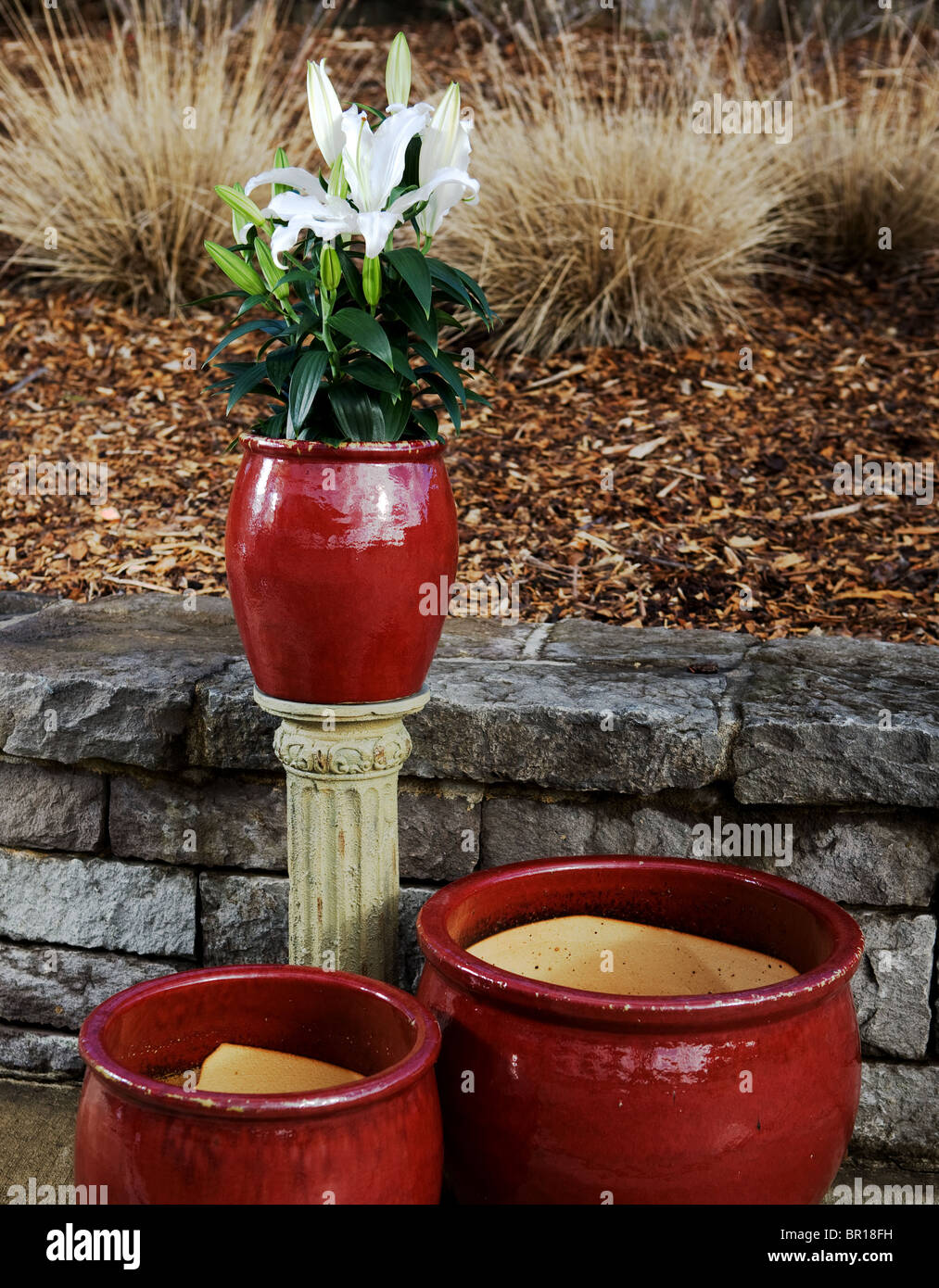 Red flower pots hires stock photography and images Alamy